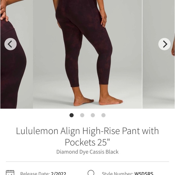 Lululemon High-Rise Align Diamond Dye Leggings in Black and Red - Picture 1 of 4